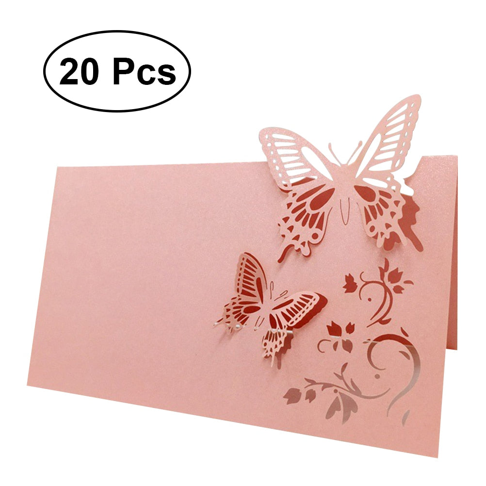 Laser Cut Heart Shaped Place Cards