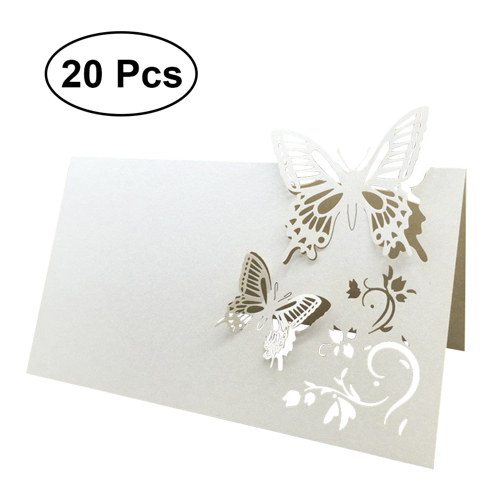 Laser Cut Heart Shaped Place Cards