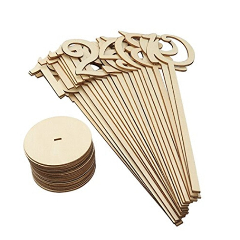 10PCS Wooden Numbered Table Place Holders
