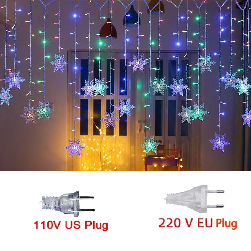 LED Snowflake Christmas String Lights