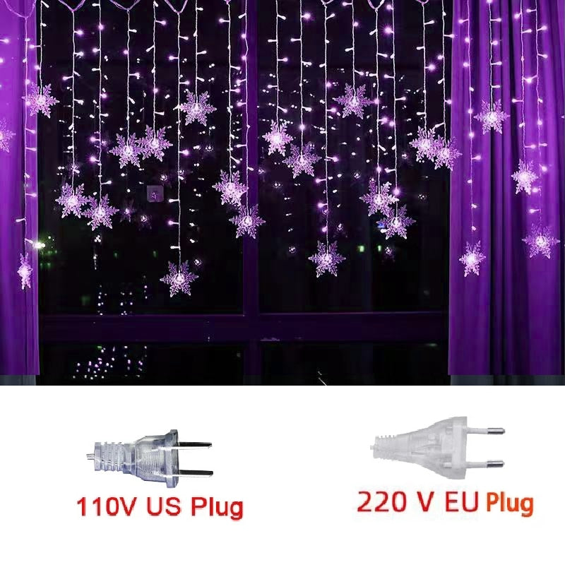 LED Snowflake Christmas String Lights
