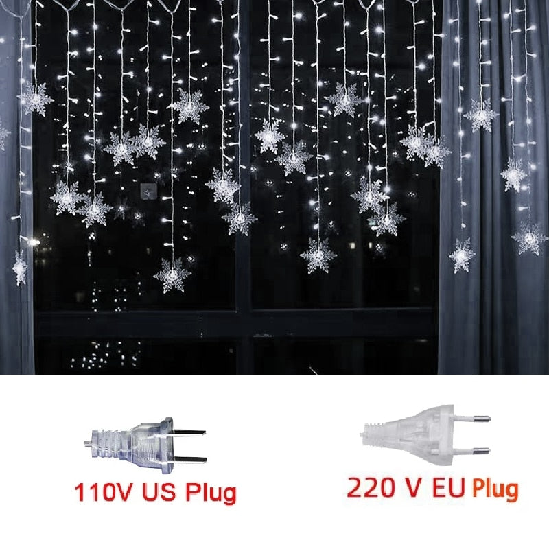 LED Snowflake Christmas String Lights