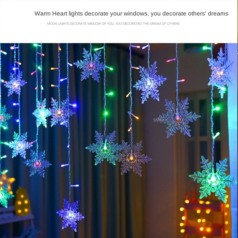 LED Snowflake Christmas String Lights