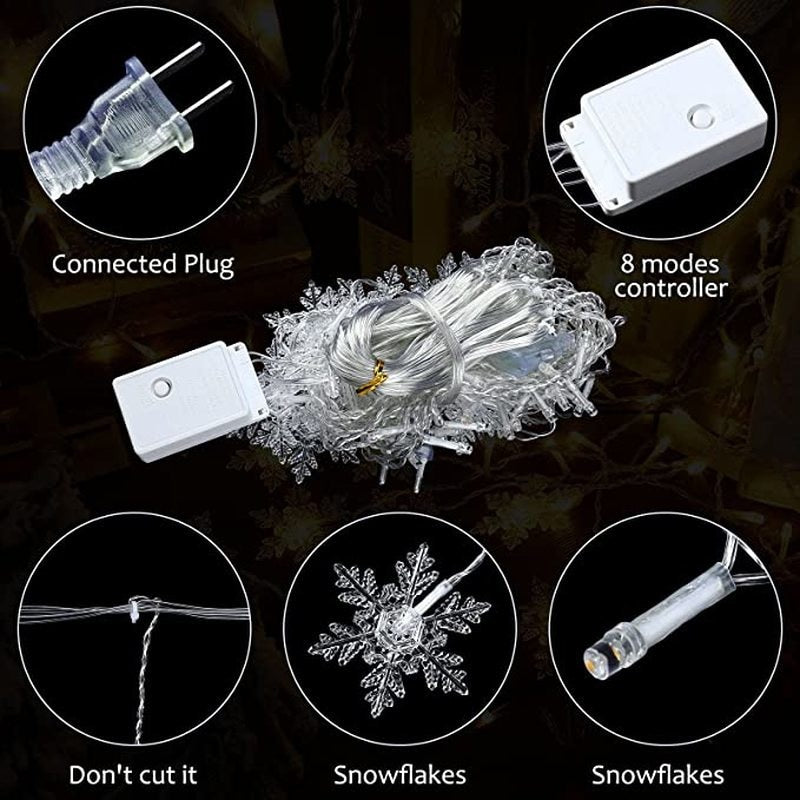 LED Snowflake Christmas String Lights