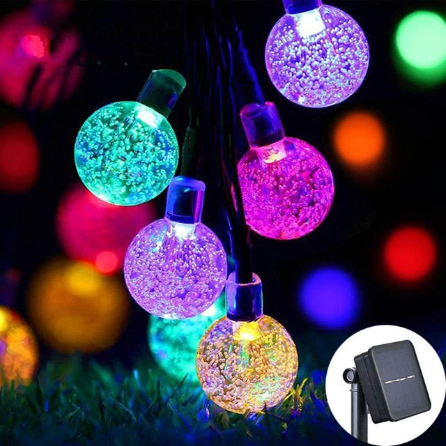 Solar Powered Festoon Lights With Crystal balls 5M/7M/12M