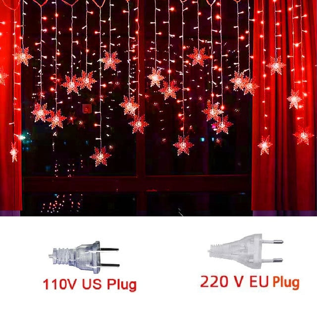 LED Snowflake Christmas String Lights