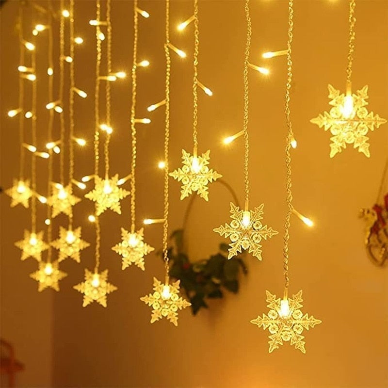 LED Snowflake Christmas String Lights
