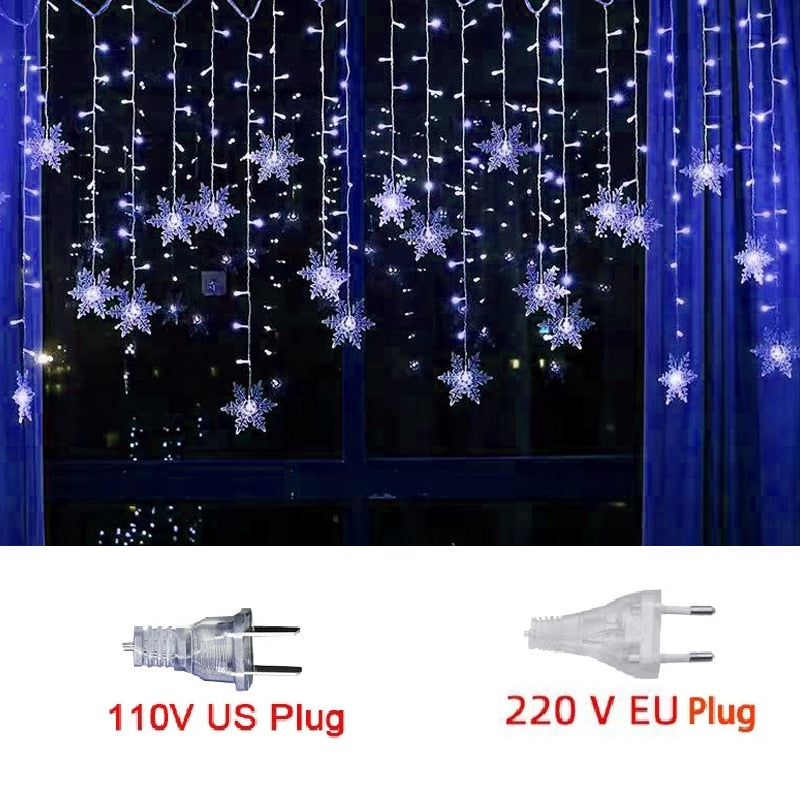 LED Snowflake Christmas String Lights