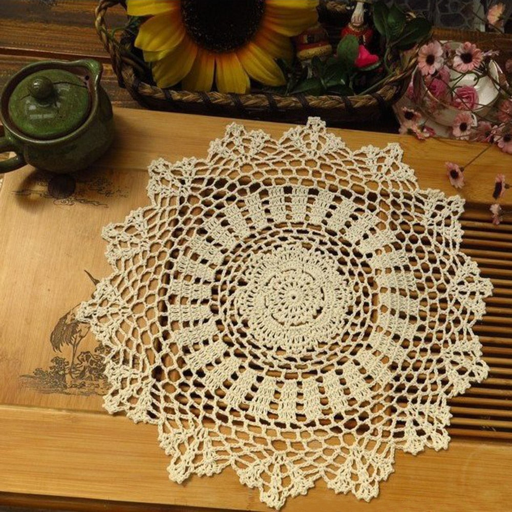 Vintage Hand Crocheted Table Place Mats