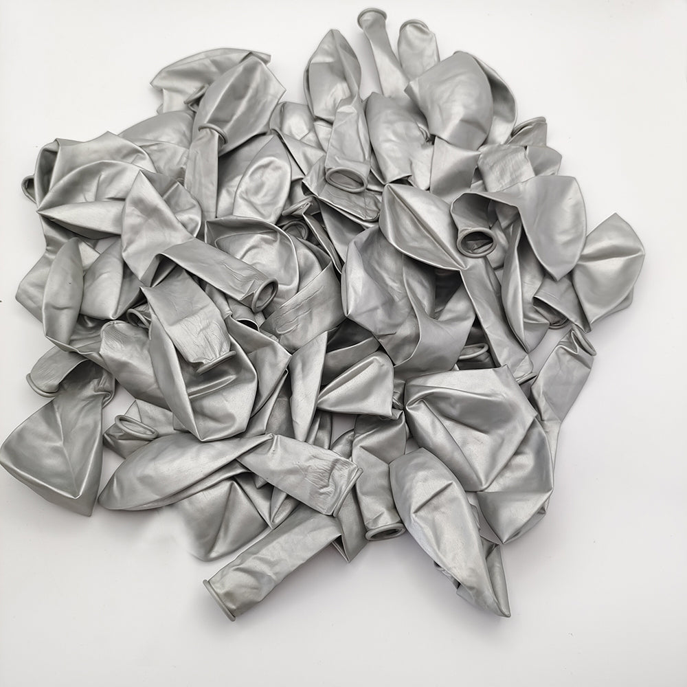 50PCS 5'' Latex Party Balloon Set Metallic Silver