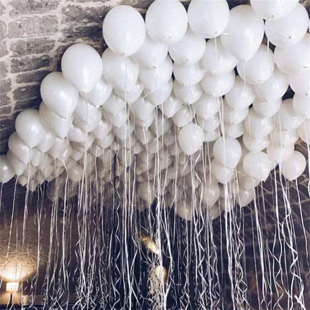 100PCS 5'' Standard Latex Party Balloon Set Matt White