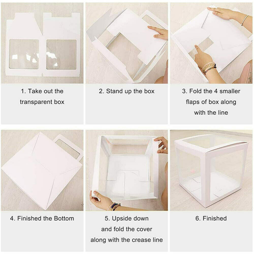 ONE Party Balloons Box Clear Gift Boxes Gift