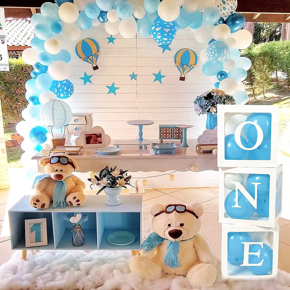 ONE Party Balloons Box Clear Gift Boxes Gift