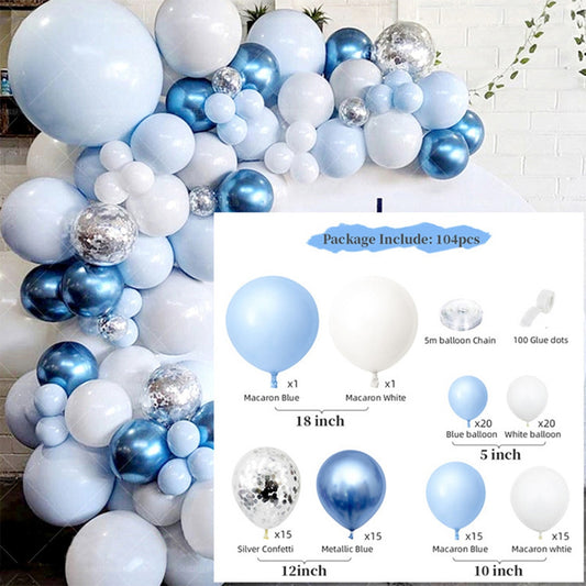 104PCS Blue Balloon Arch Kit Set Garland