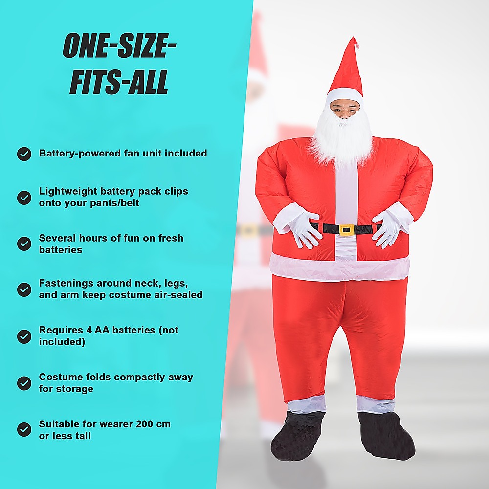 SANTA Fancy Dress Inflatable Suit -Fan Operated Costume