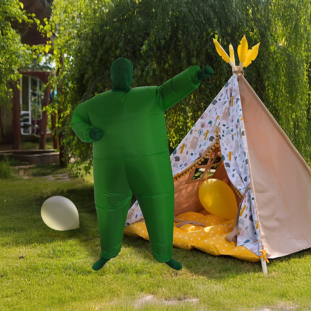 Go Green Inflatable Costume Fancy Dress Suit Fan Operated