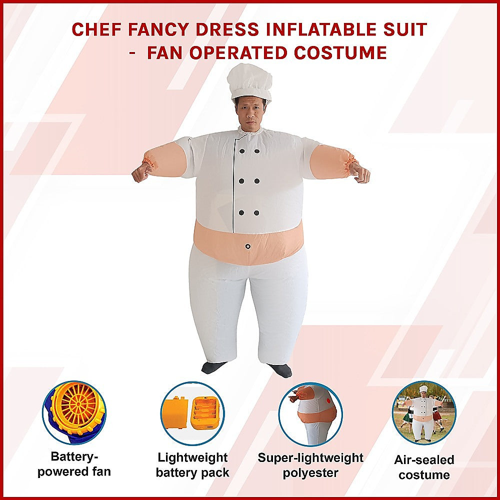 CHEF Fancy Dress Inflatable Suit -Fan Operated Costume