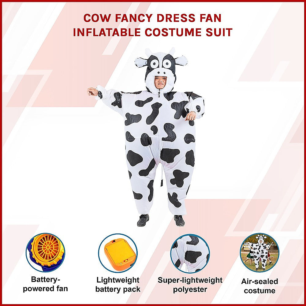 Cow Fancy Dress Fan Inflatable Costume Suit