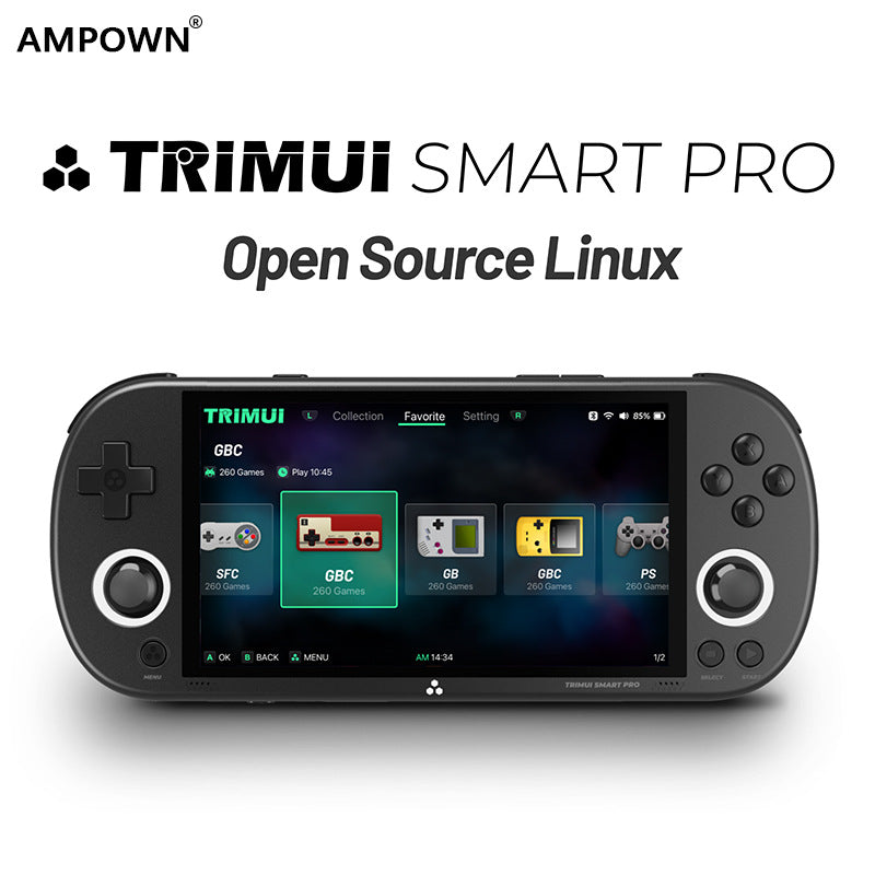 256G Black AMPOWN TRIMUI SMART PRO Portable Gaming Console - Retro PS1 & Arcade Handheld PSP Gaming Device