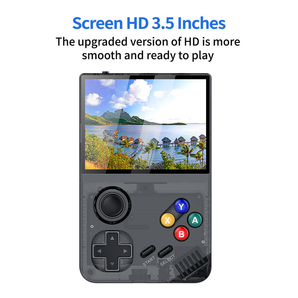 64G Grey MPOWN M19 Handheld Gaming Console - Retro Arcade & PSP Emulator, 3.5-Inch HD Screen, TV Connectivity, Portable 3D Gaming Device