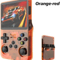 Orange-red  Retro Portable Gaming Console with 128GB, 1 Memory Card - 3D Games, HD Display, and Dual Joysticks