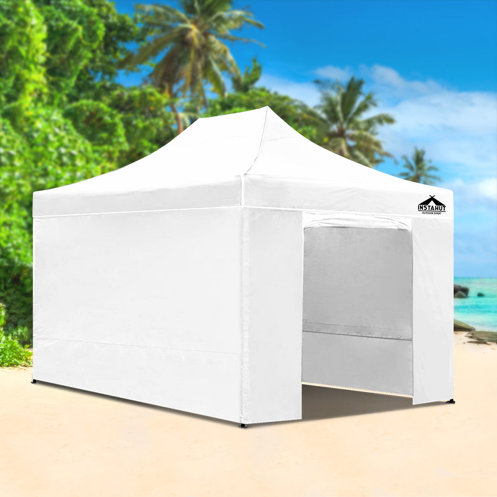 Instahut Gazebo Pop Up Marquee 3x4.5m Folding Wedding Tent Gazebos Shade White
