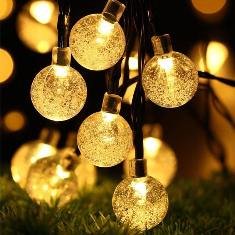 Solar Powered Festoon Lights With Crystal balls 5M/7M/12M