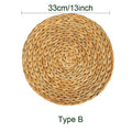 Set of 4 Round Woven Straw Placemats