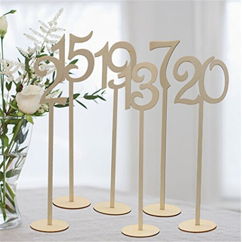 10PCS Wooden Numbered Table Place Holders