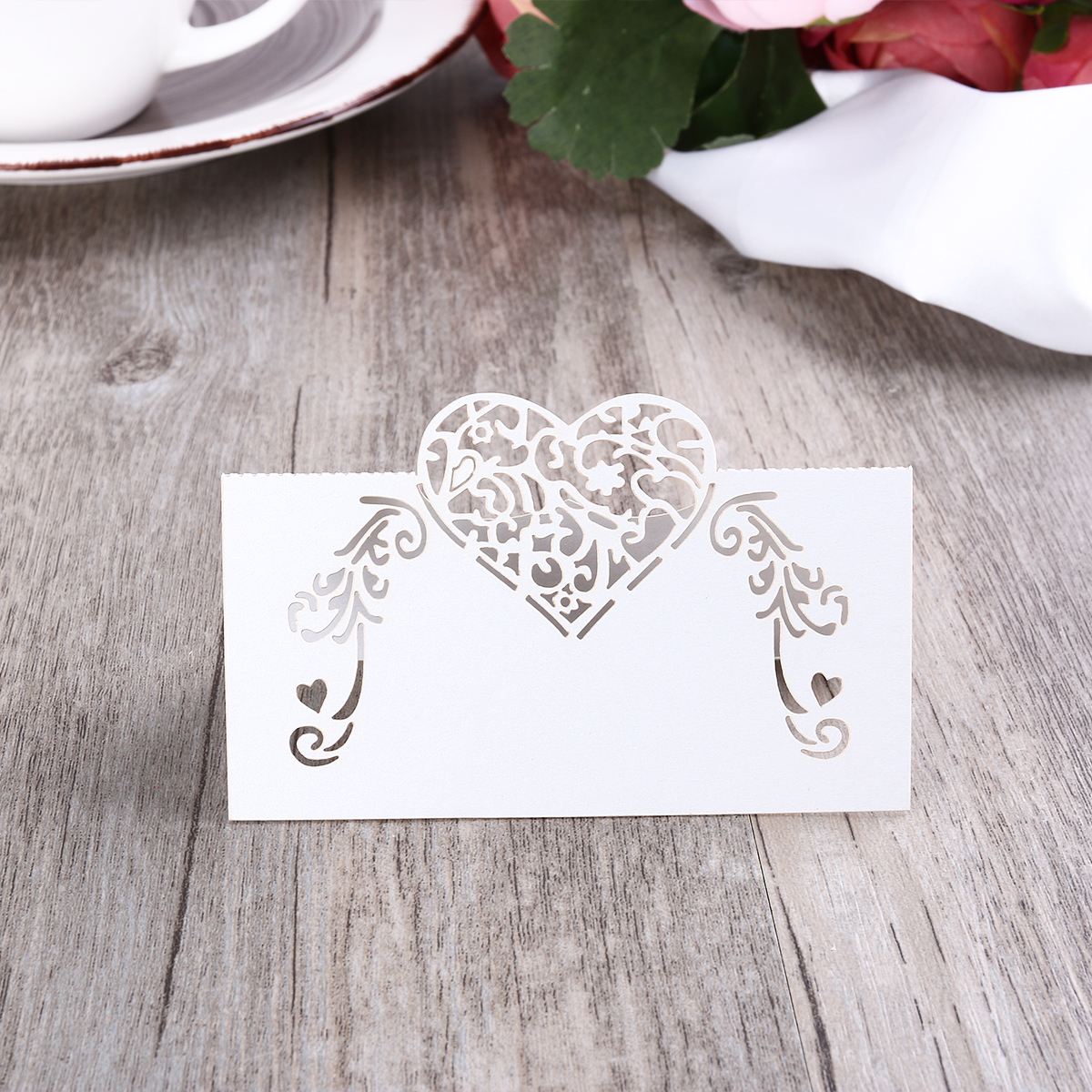 Laser Cut Heart Shaped Place Cards