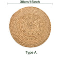 Set of 4 Round Woven Straw Placemats