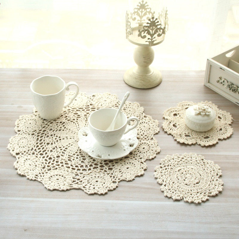 Vintage Hand Crocheted Table Place Mats