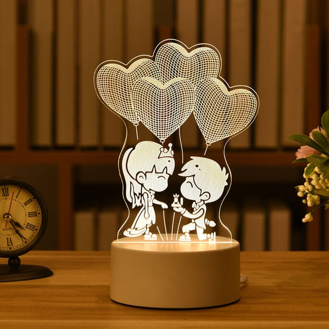 Acrylic 3d deals illusion led lamp