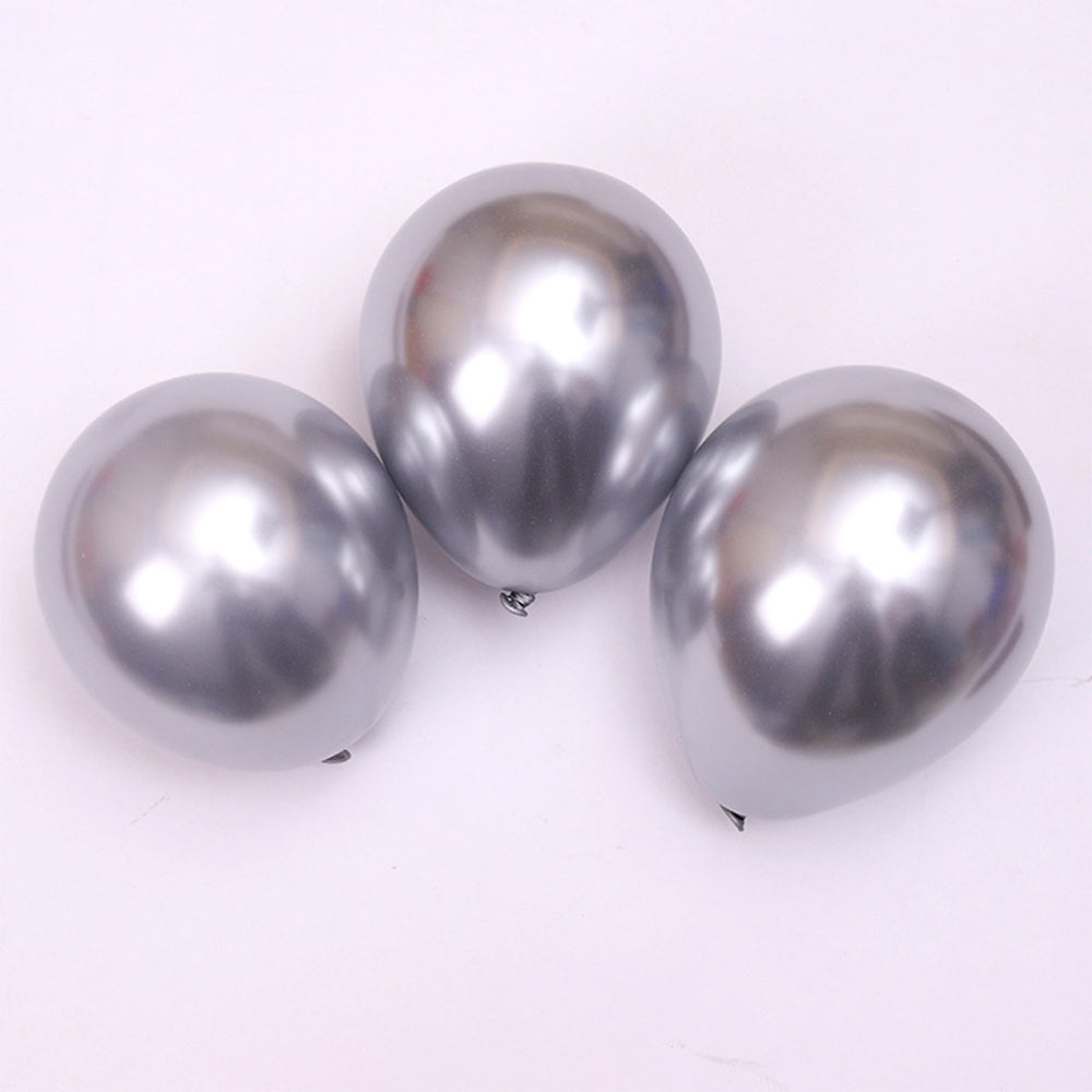 50PCS 5'' Latex Party Balloon Set Metallic Silver