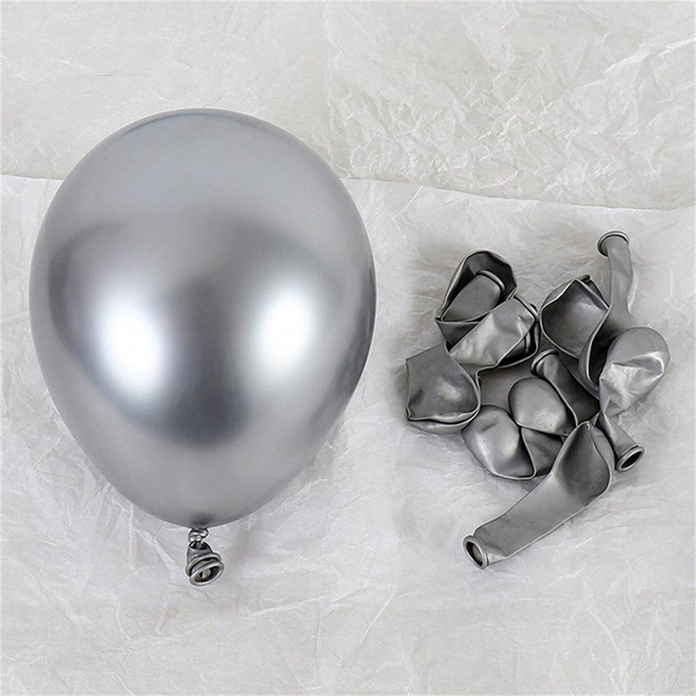 50PCS 5'' Latex Party Balloon Set Metallic Silver