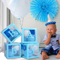 4PCS/Set BABY Balloon Box Cube Blue Boxes