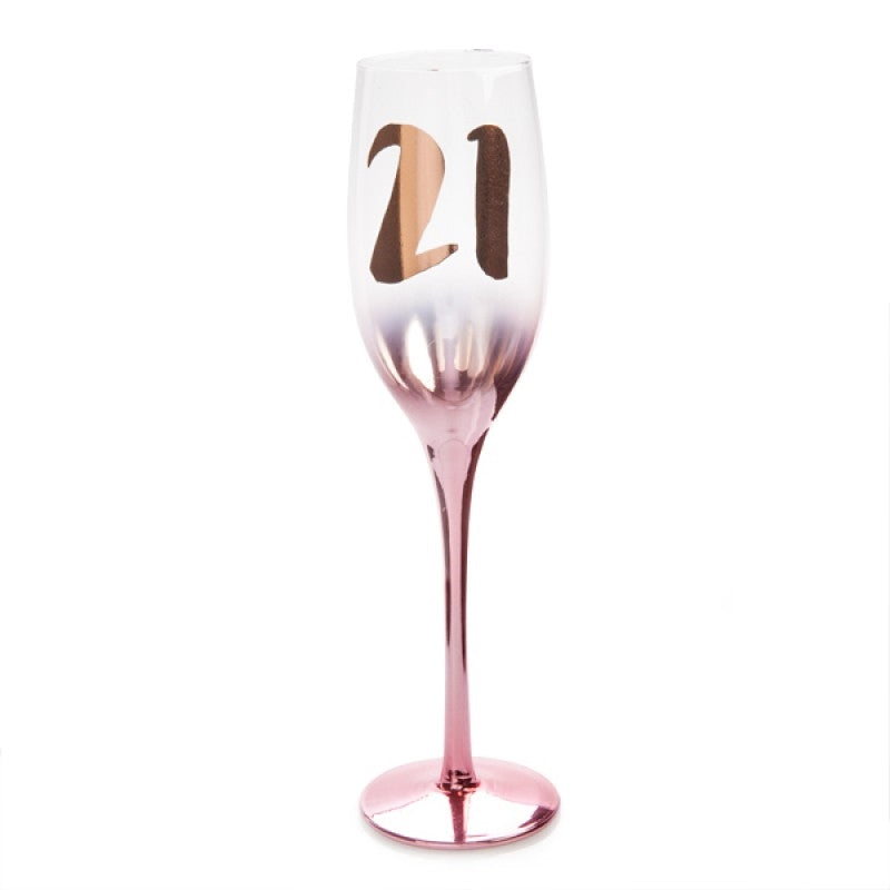 21st Birthday Blush Disposable Champagne Flute