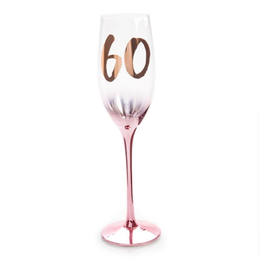 60th Birthday Blush Disposable Champagne Flute