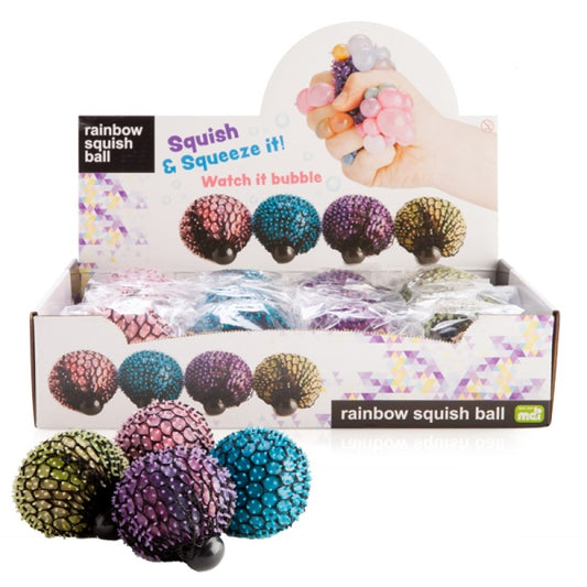 Spiky Rainbow Mesh Squish Ball