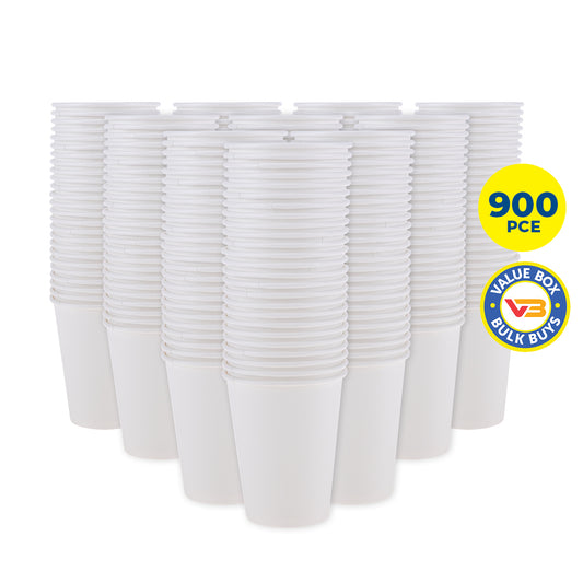 Party Central 900PCE White Paper Cups Disposable Leak Resistant 350ml