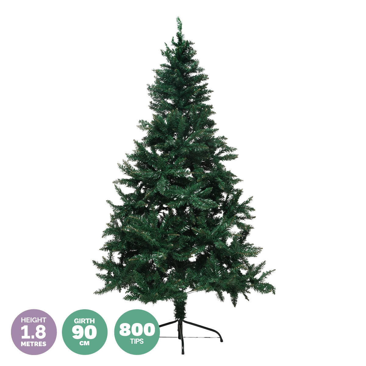 Christmas By Sas 1.8m Full Figured Pine Tree Realistic Foliage 800 Tips