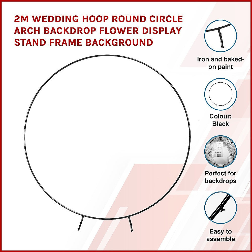 2M Wedding Hoop Round Circle Arch Stand