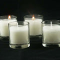 10 White Wax Clear Glass Holder Votive Candle - Wedding Event Centrepiece Table Decoration